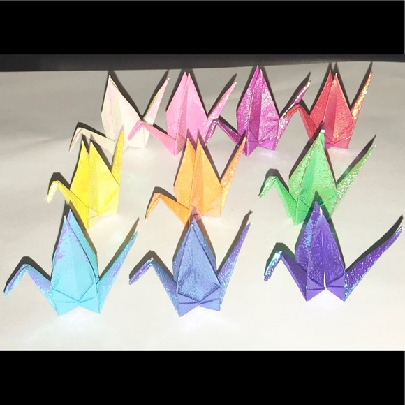 Handmade Shinny Origami Cranes (1 Box- 10 colors) - Picture 3 of 4